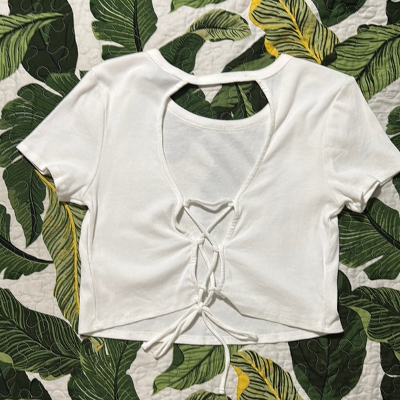 White Crop Top - Picture 3 of 3